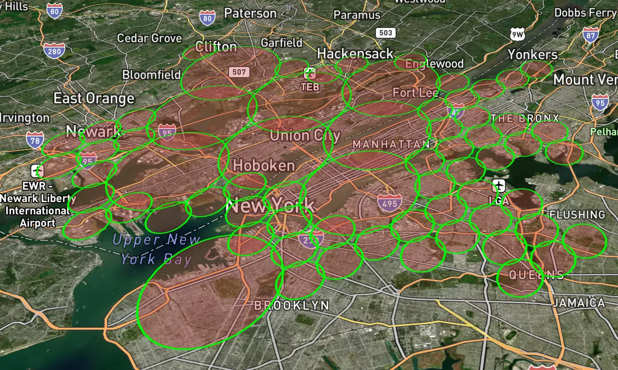 nyc multi radius map